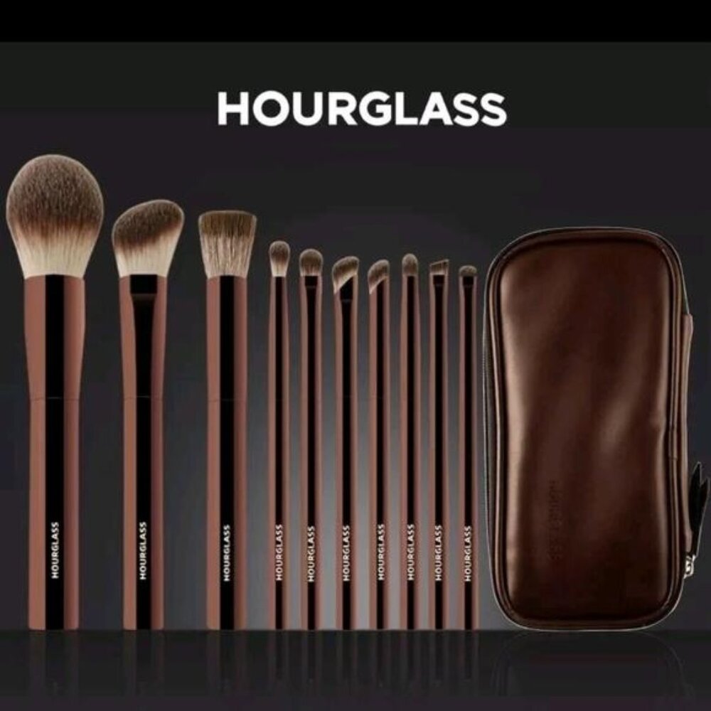 Hourglass Makeup 10 pcs Brush Set with Case - Brand NEW